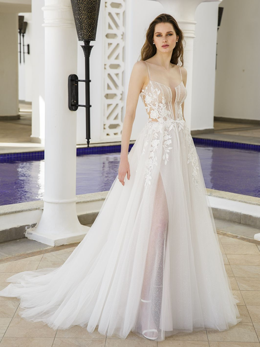 Blue by Enzoani wedding gown at Whimsical Bridal