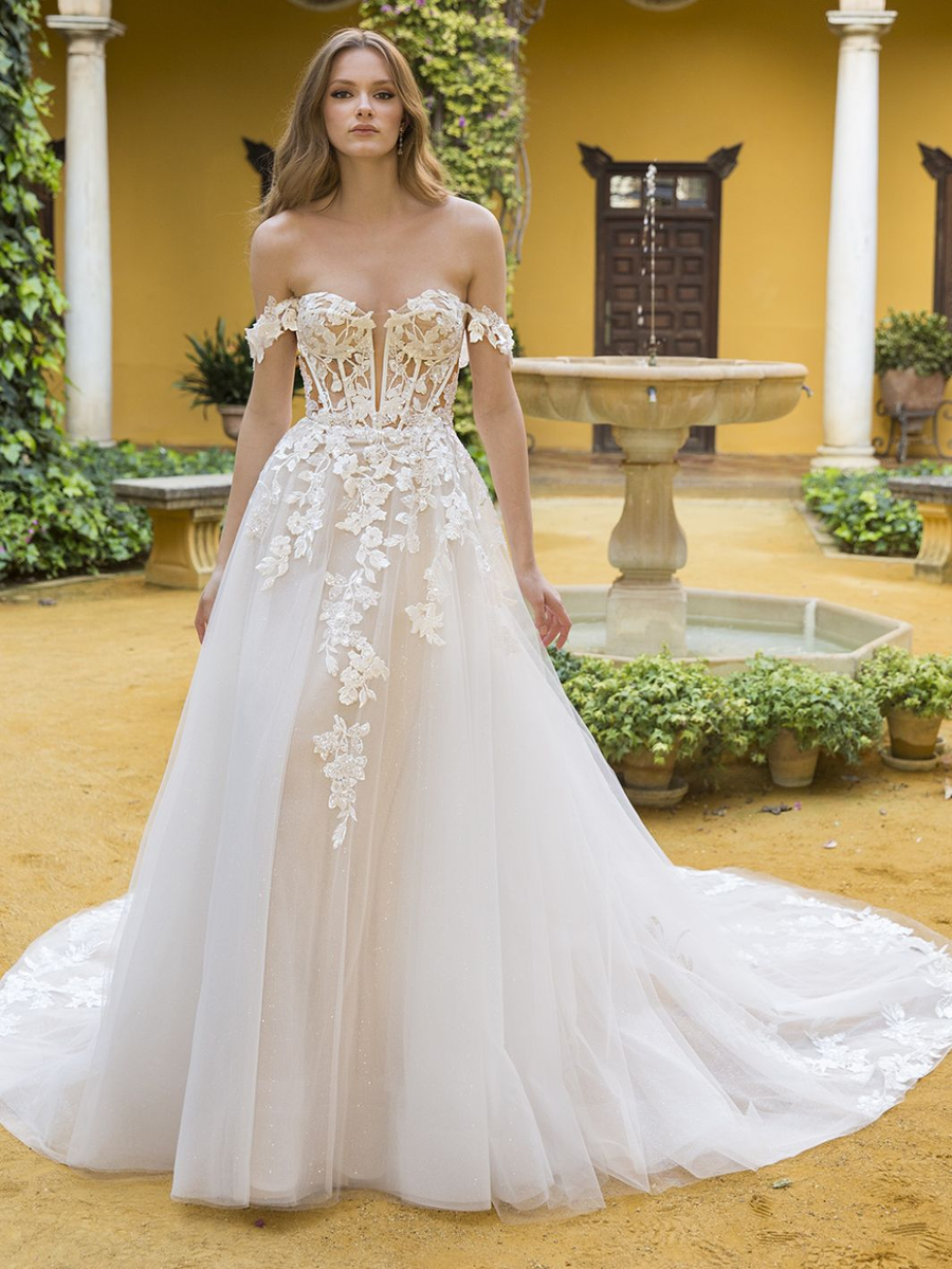 Blue by Enzoani wedding gown at Whimsical Bridal