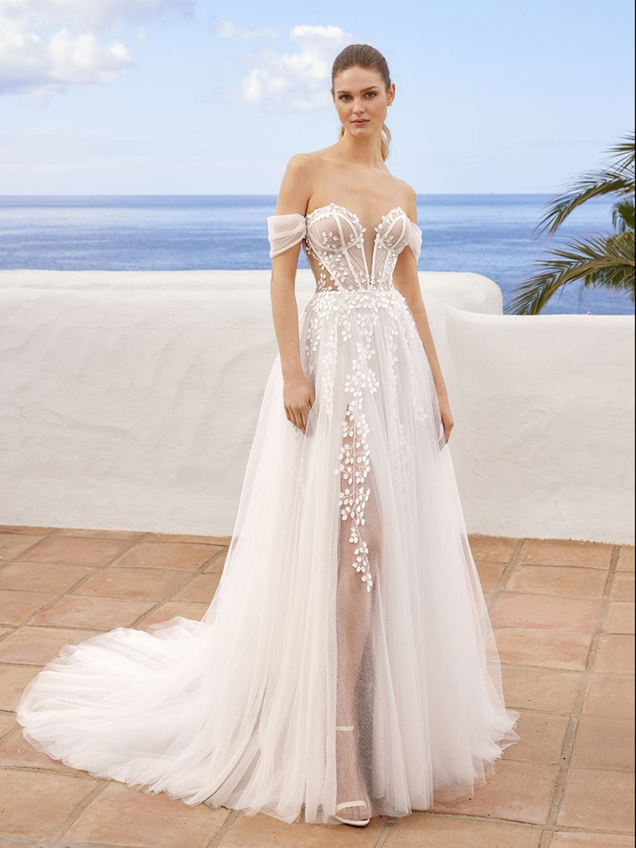 Love wedding gown at Whimsical Bridal