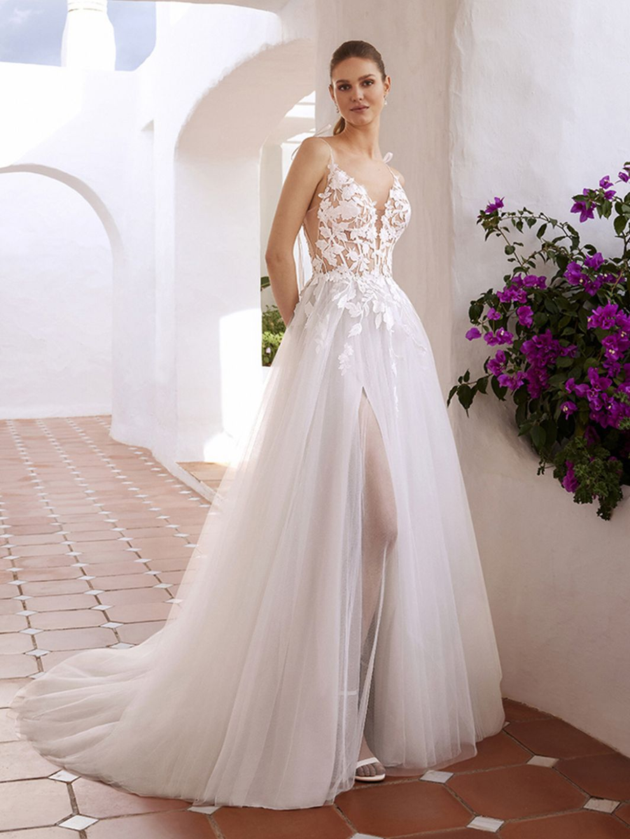 Love wedding gown at Whimsical Bridal