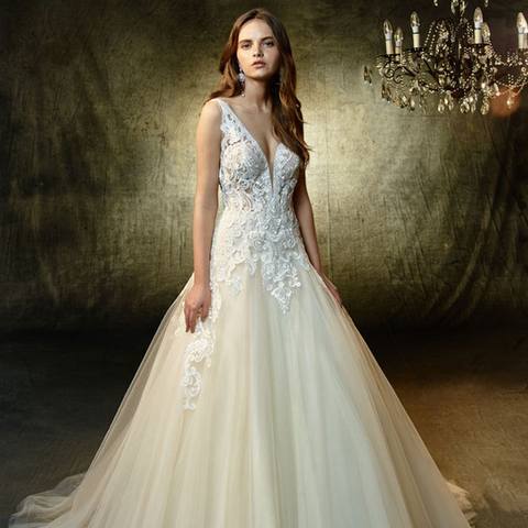 Blue by Enzoani wedding gown at Whimsical Bridal
