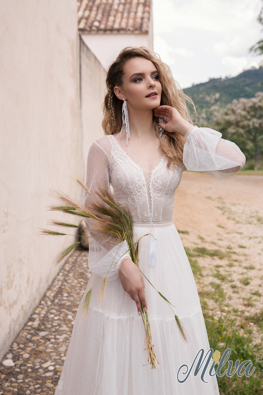 Milva wedding gown at Whimsical Bridal
