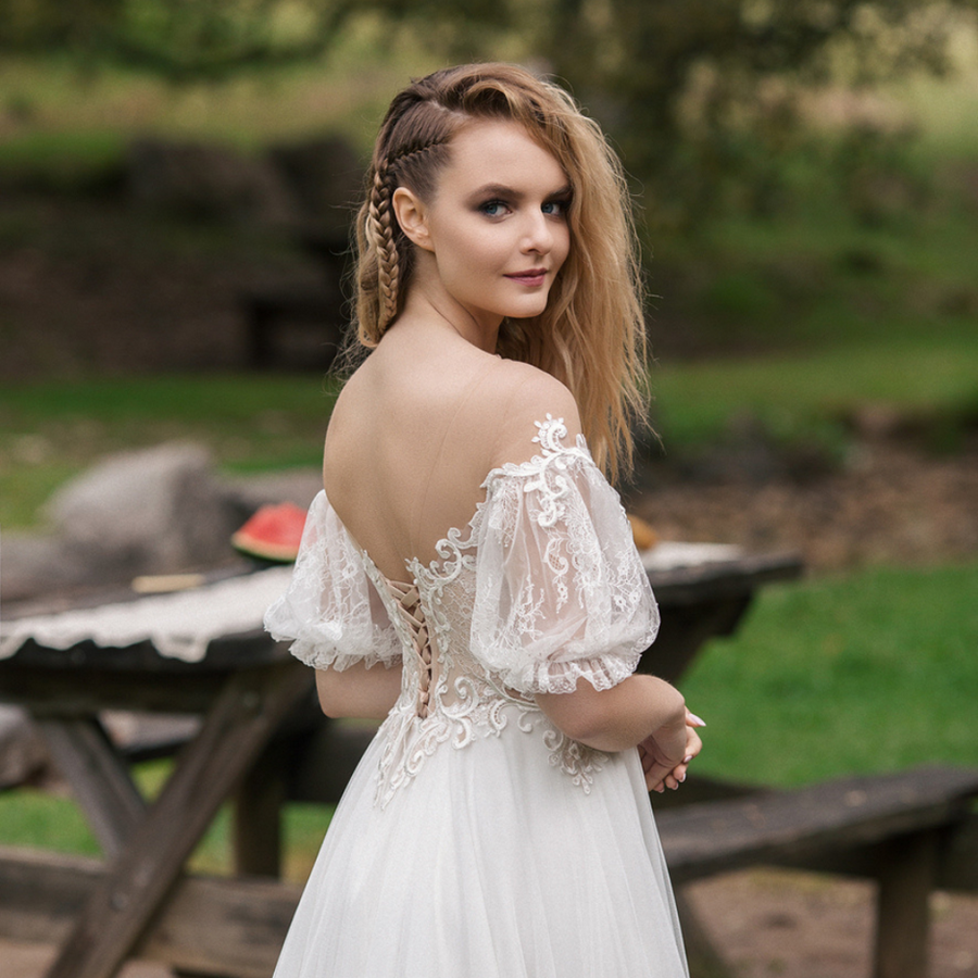 Milva wedding gown at Whimsical Bridal