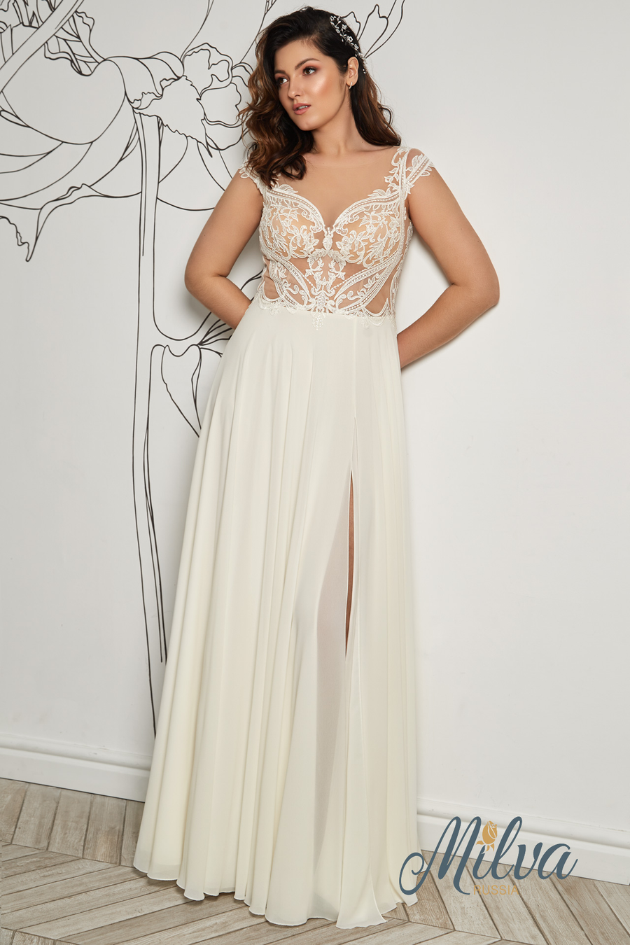 Milva wedding gown at Whimsical Bridal