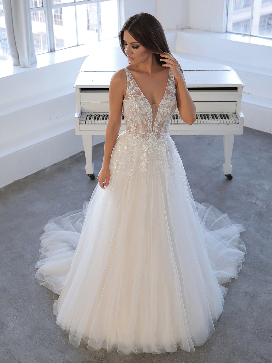 Blue by Enzoani wedding gown at Whimsical Bridal
