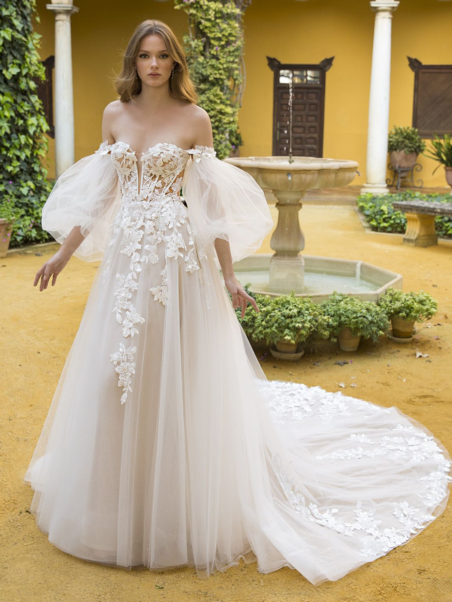 Blue by Enzoani wedding gown at Whimsical Bridal