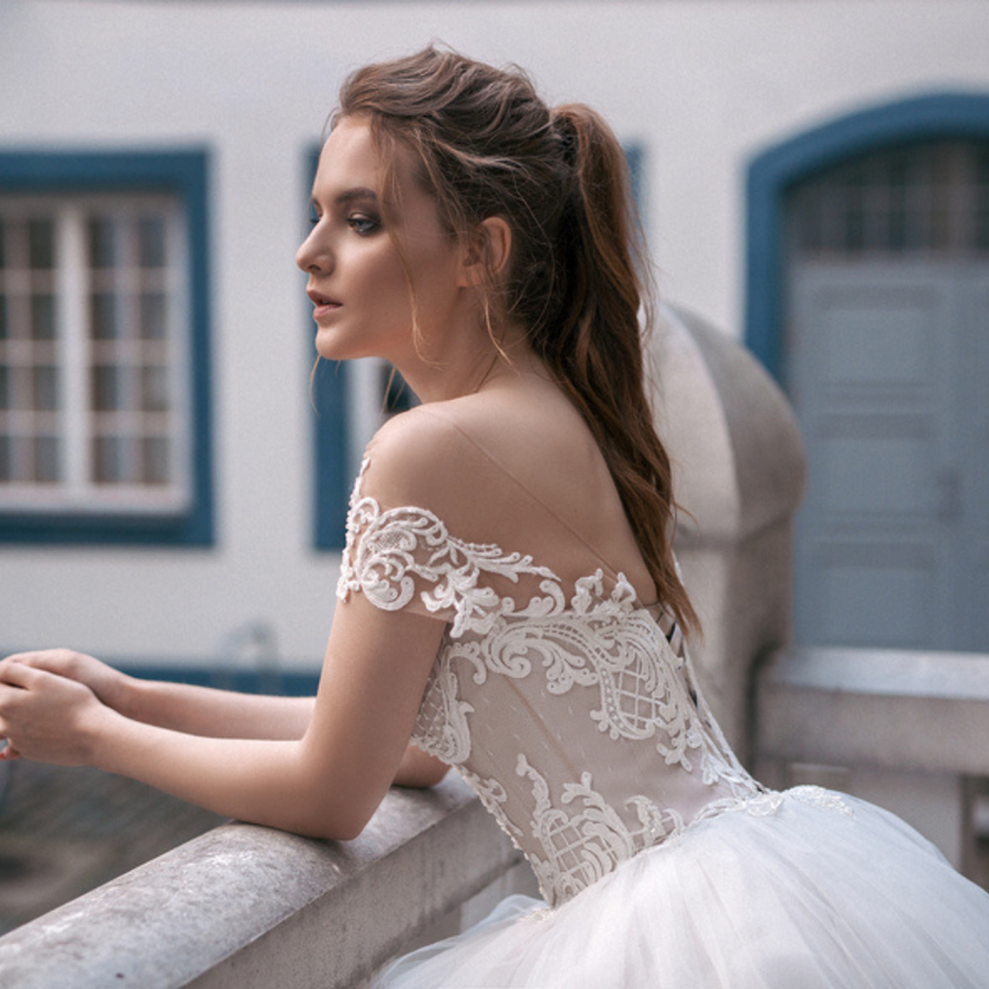 Milva wedding gown at Whimsical Bridal