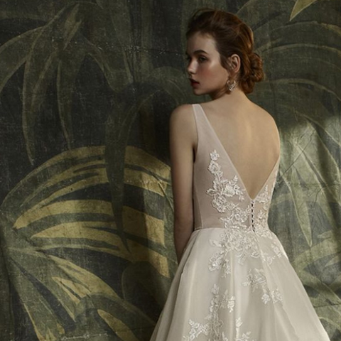 Blue by Enzoani wedding gown at Whimsical Bridal